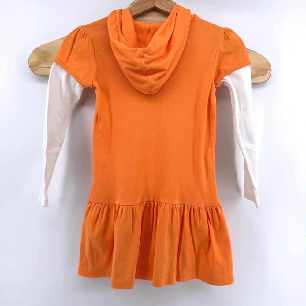 Gymboree Dress Girls 7 Panda Academy Orange Sleeve Love Heart Plaid Drop Waist - Picture 2 of 6